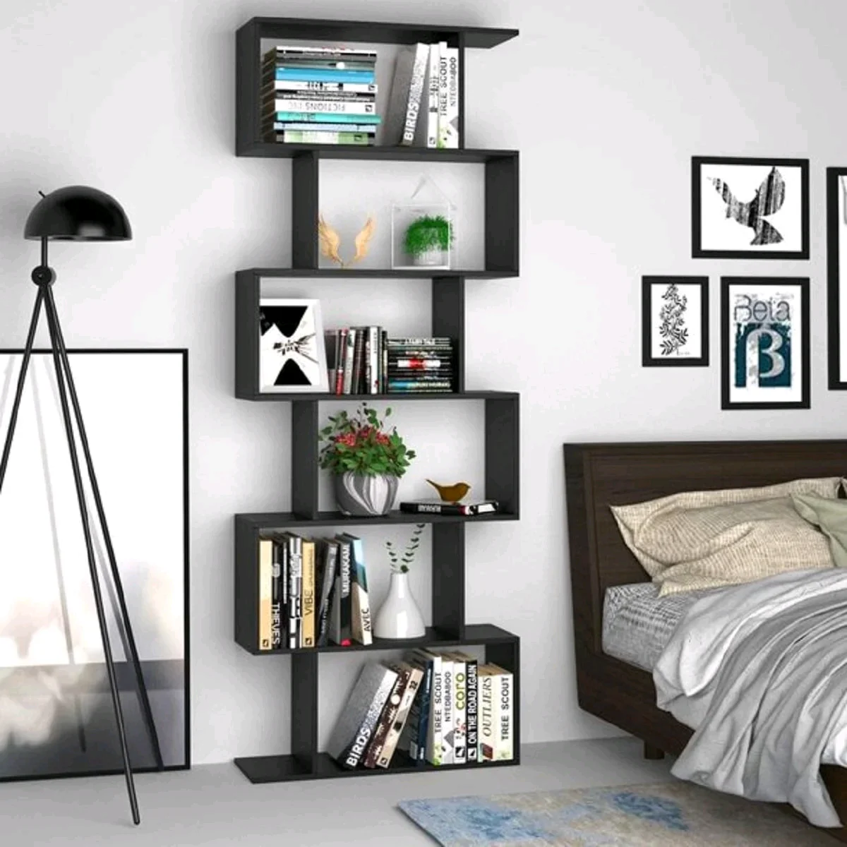 !@Combohome Wooden Book Shelves Home Decor Bookshelf Cabinet with Storage