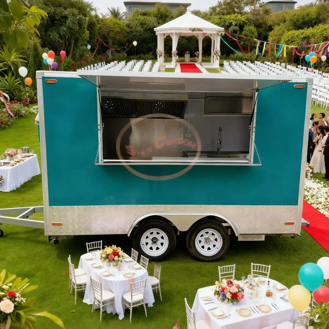 Compact Multi-Functional Tow-Behind Food Trailer Outdoor Vendor Cart for Startup Business