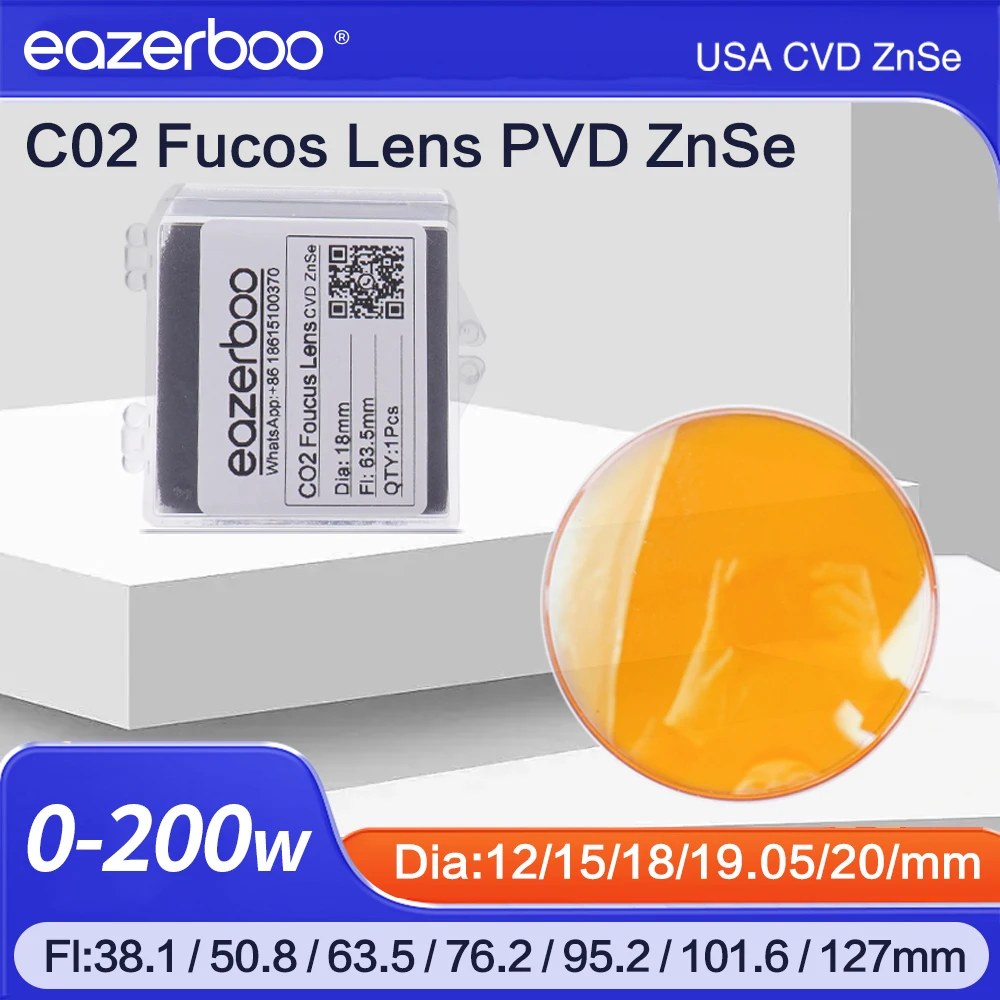 

CO2 Laser Focus Lens Dia.12/15/18/19/20mm FL38.1/50.8/63.5/101.6/127mm CVD ZnSe Lens For Laser Machine Cutting Engraving Parts