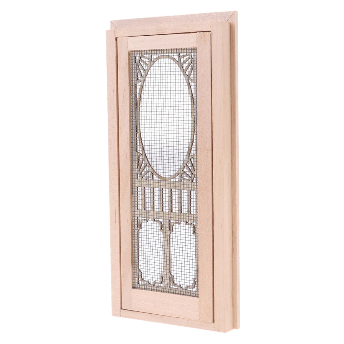 1:12 Miniature Furniture Hollow Screen Door Wood Door DIY Accessories