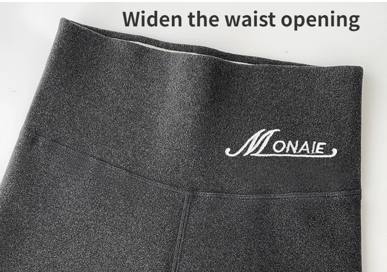 Winter-Kaschmir-Leggings für Damen, solide warme Leggings, hohe Taille, schlanke, dehnbare Hose, große Größe, Hinzufügen von Samt und Verdickungshosen – Detail 9