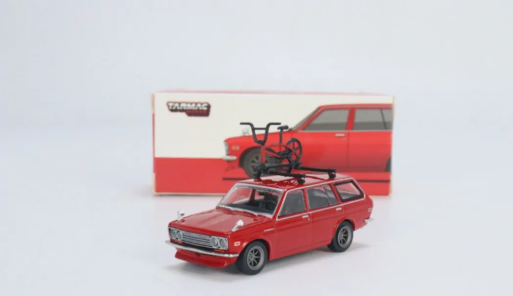 Tarmac Works 1 64 Datsun Blue Alloy Wagon Modelo Datsun 510 Bicicleta gratis