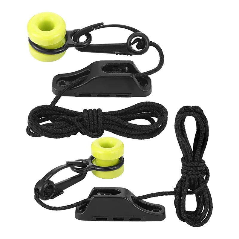 ABKV-For Trolling& Deep-Sea Fishing Compatible 2 Pcs Downrigger Weight Retriever Fairlead Cleat With Cord