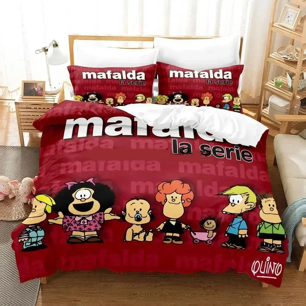 Luxury New 3D Print Mafalda Bedding Set Duvet Cover Bed Set Quilt Cover Pillowcase king Queen Size Boys Adult Bedding Set