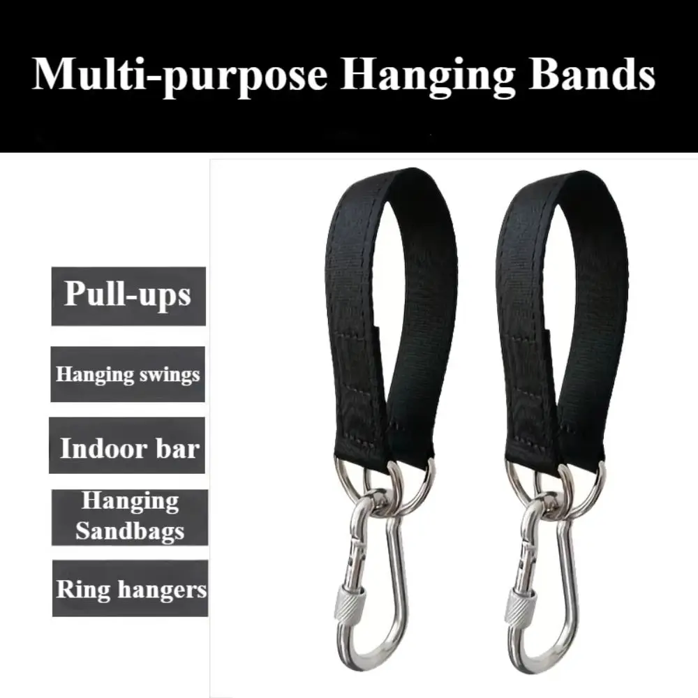 Nylon Strap Tree Swing Straps Large Bearing Load Single Layer Camping Hammock Slings Multi-functional Reinforced Steel Rings
