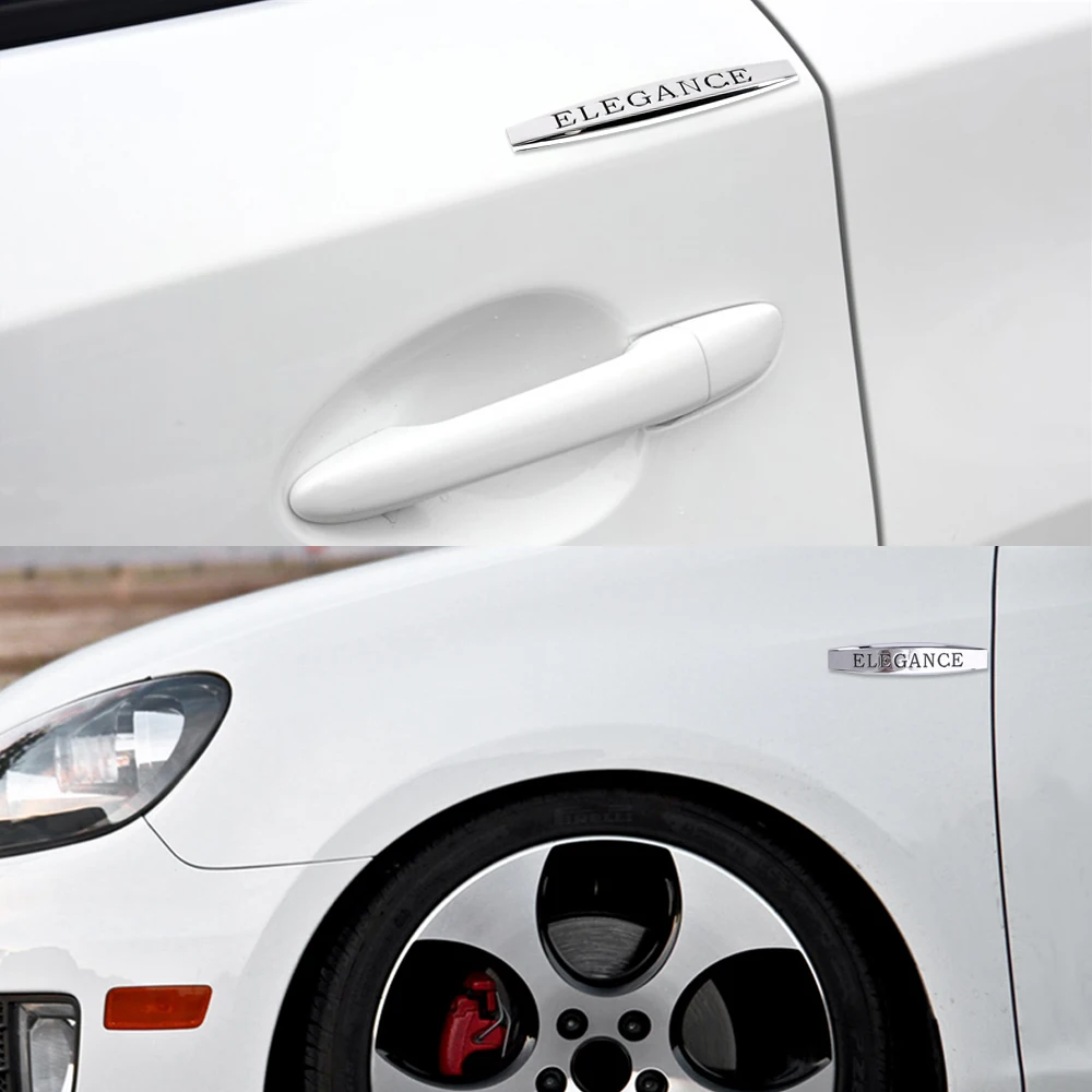 For Mercedes Benz W210 W124 W204 W203 W168 AMG CLS GLA ML CLK ELEGANCE Logo Car Sticker Fender Styling Metal Decal Emblem Badge