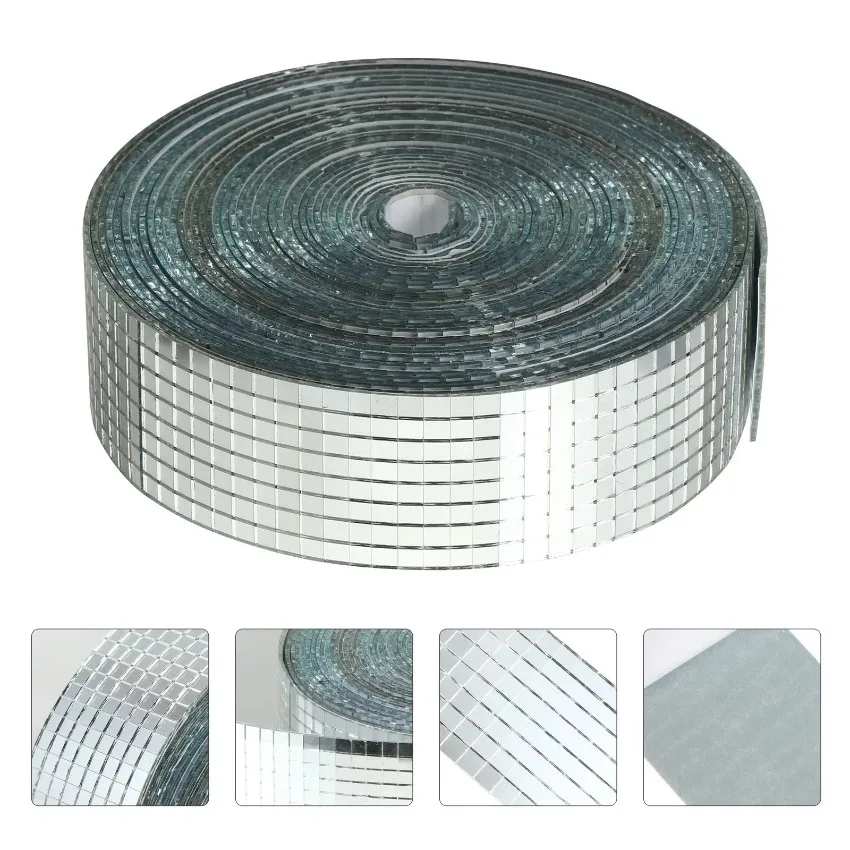 Espelho de mosaico telhas adesivos telha quadrado adesivo de parede vara mini borda 3d auto casca adesivo backsplash cozinha espelhos discoteca