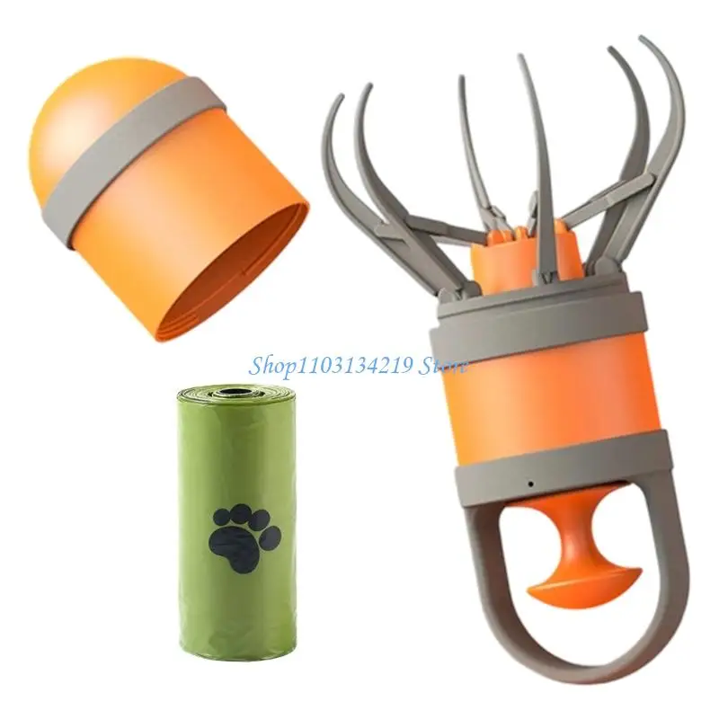 N5KC Simple Operations Pet Waste Scooper Convenient Clip Mechanism Clamps Design Poop Pickers for Easy Sanitary Solution