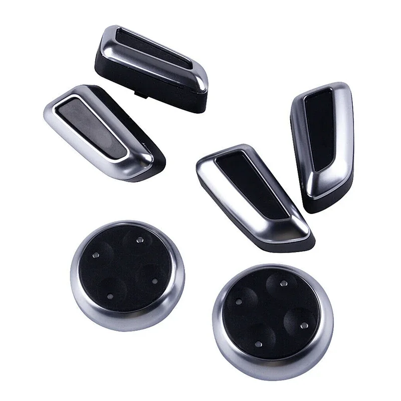 6PCS Seat Adjustment Knob Button Switch Cover Trims For Audi A3 A4 A5 A6 Q3 Q5 /VW /Jetta MK5 MK7/Passat/Tiguan Black Chromed