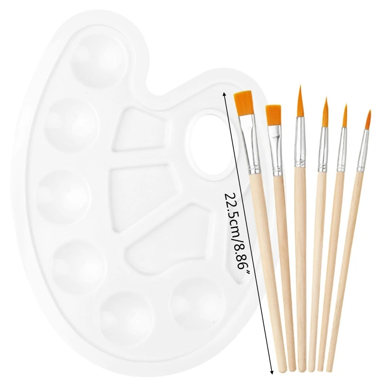 6 размеров акриловых красок, искусственные нейлоновые щетки для волос, Универсальный Профессиональный набор для рисования