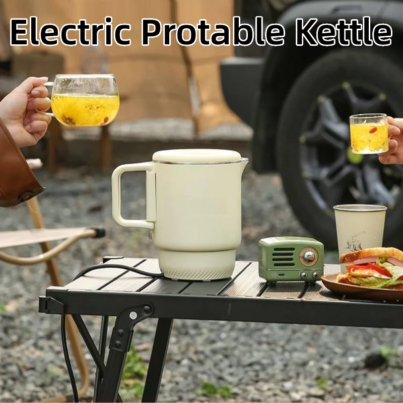 

Mini Electric Folding Kettle Portable Travel Kettle 304 Stainless Steel Insulated Kettle, 800Ml , 600W