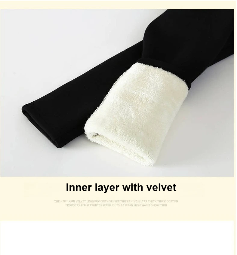 Damen-Thermo-Leggings mit hoher Taille, Sherpa-Fleece-Futter, Bauchkontrolle, Winter-Laufhose, schlankmachende, warme Kleidung für kaltes Wetter – Detail 5