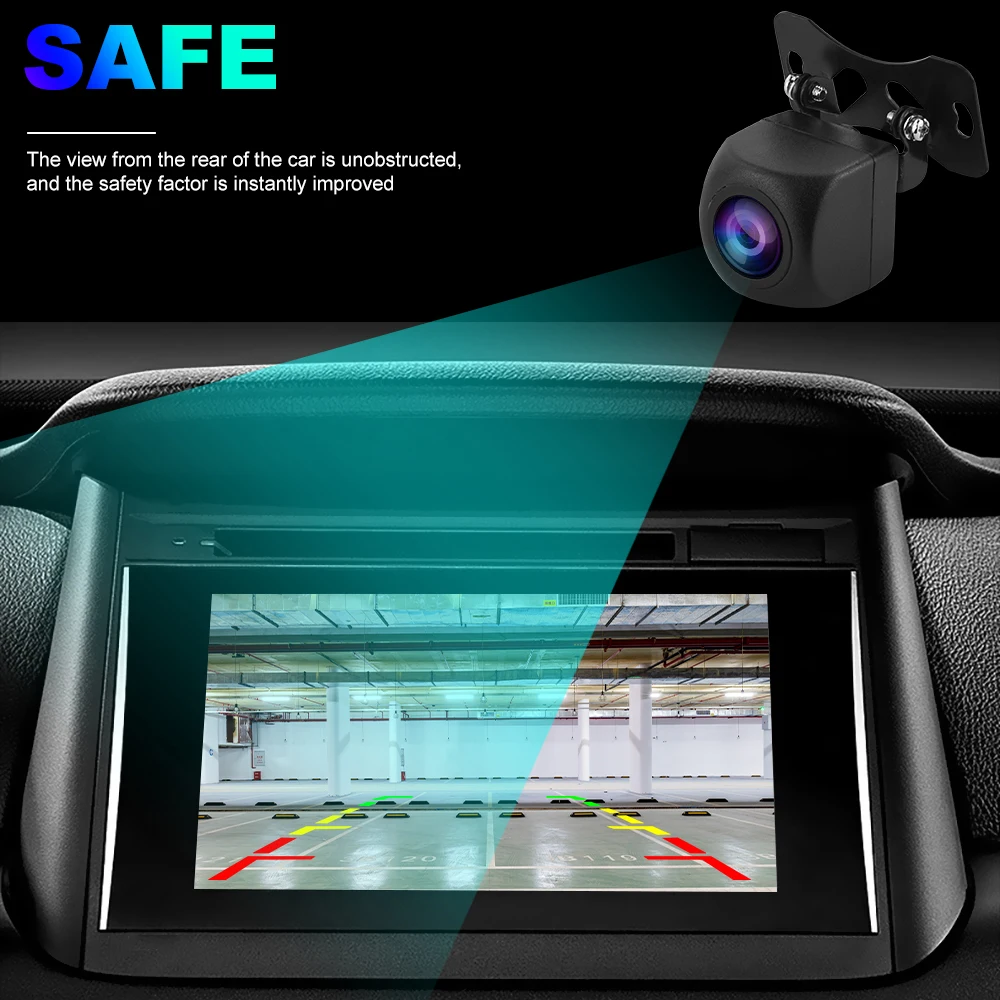 Podofo Car Rearview Camera AHD Waterproof 118°Wide Angle Night Vision HD Reverse Backup Parking Camera for Car Radio Monitor