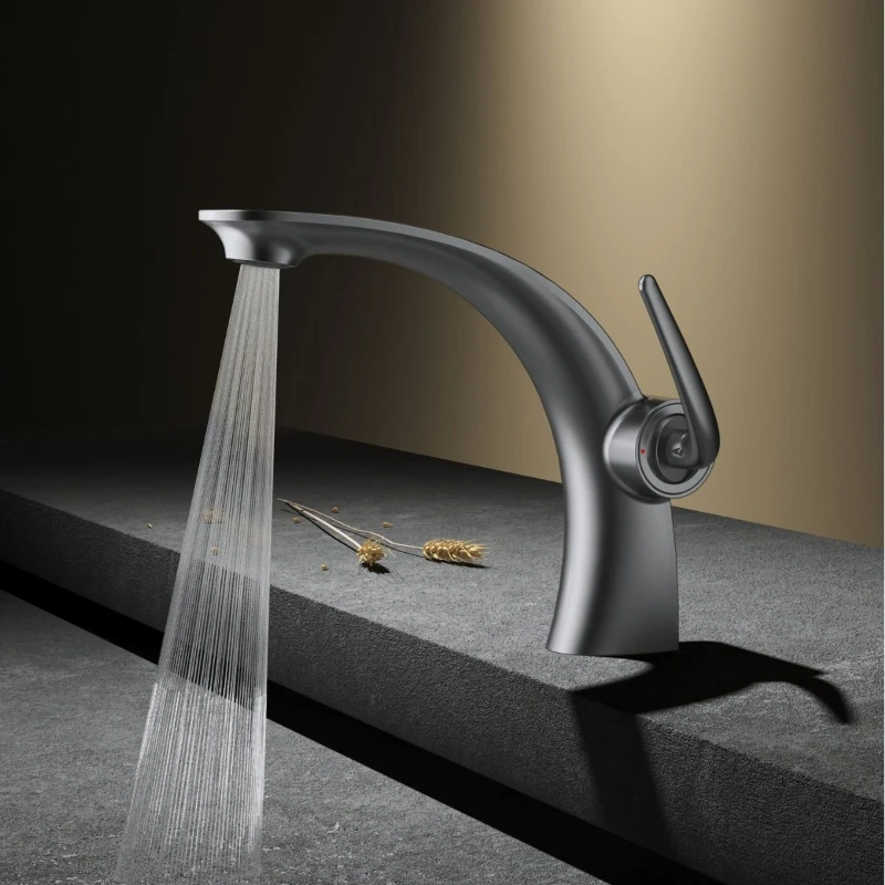 Gun Gray Sink Faucet Hot and Cold Water Bathroom Washbasin Faucet Creative Household Basin Faucet