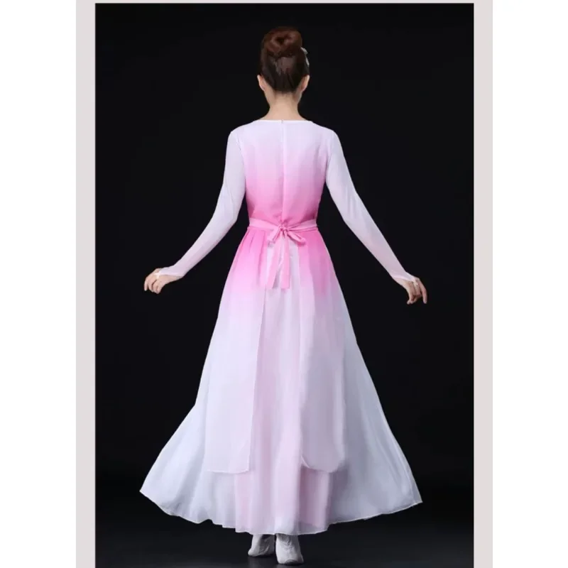 Classical Dance Costume Women's Elegant Chinese Modern Dance Costume Fan Dance Costume Long Dress Hanfu Women