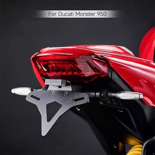 Imagen 2 del producto Para Ducati Monster 950 Monster937 2021-2025 motocicleta trasera corta Stock soporte para matrícula soporte de marco de contrapunto