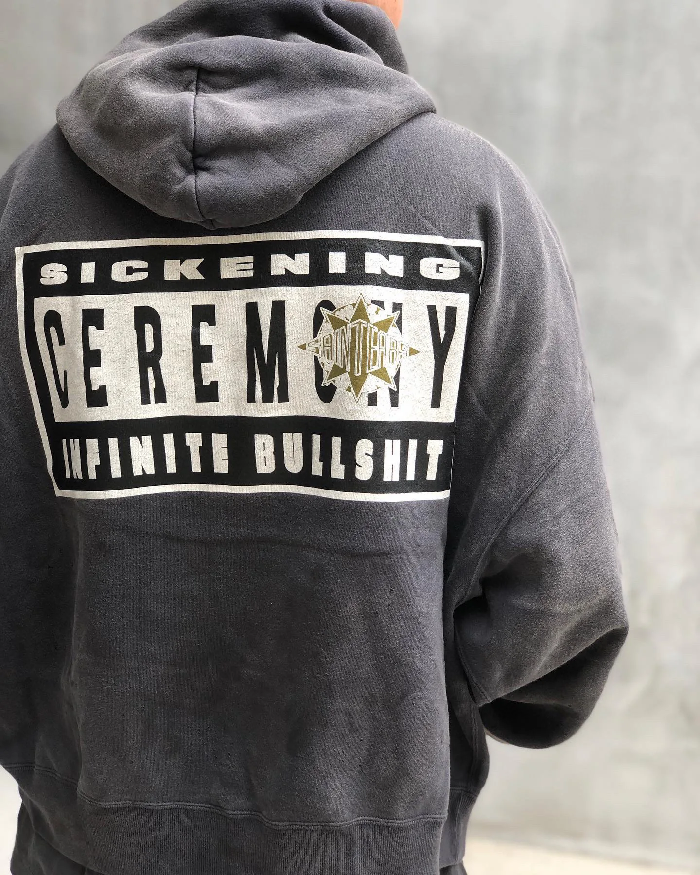 Saint Michael 25ss American style Octagonal starlight Washed Aged style high quality Men's and Women's New Hoodies