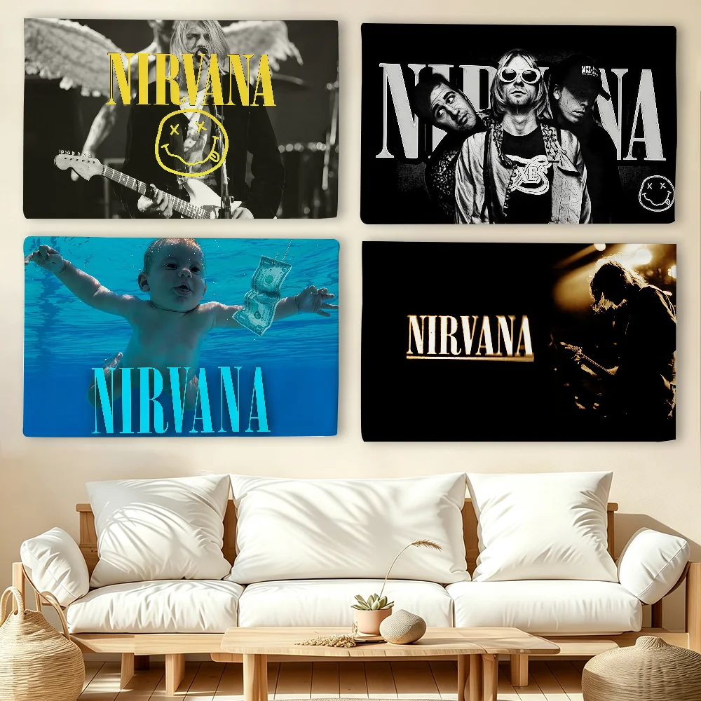 Band N-Nirvana flag For Living Room Home Dorm Decor Wall Outdoor Camping Party Banner Gifts