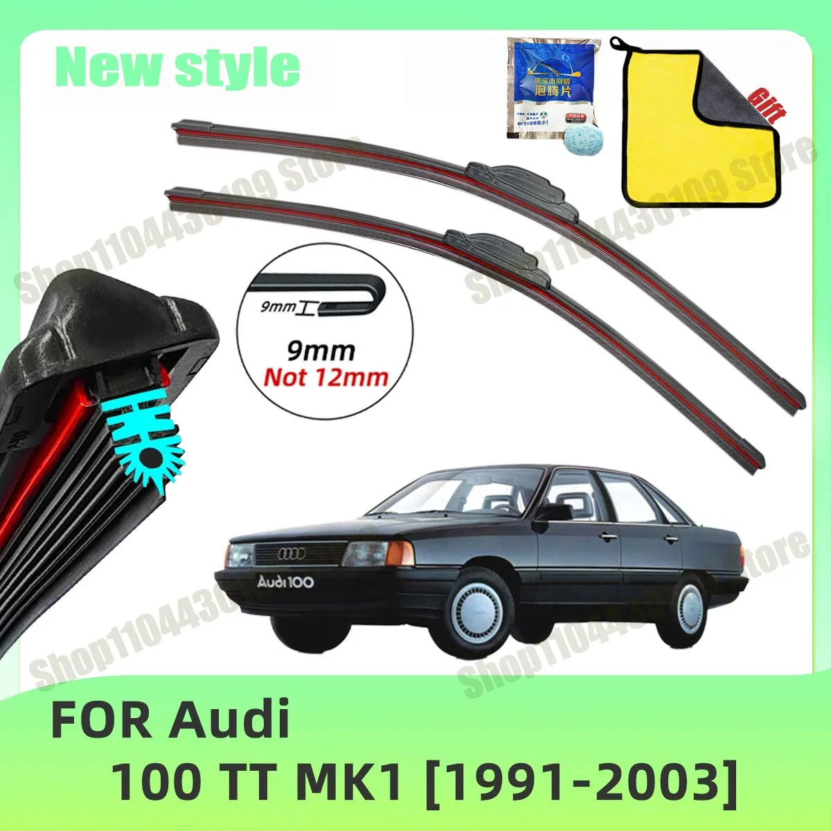 

Car Wiper For Audi 100 TTMK1 1991-2003 Front Windscreen Wipers Double Rubber Car Wiper Blades Car Accessories