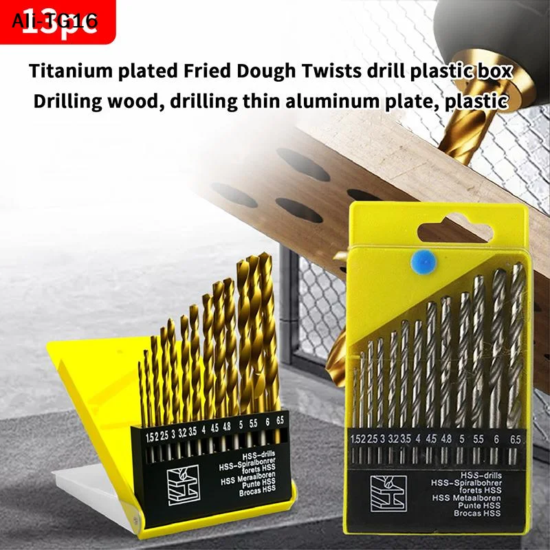

【Pn】13Pcs 1.5mm-6.5mm Twists Drill Bit Set Metric Drill Kit Woodworking Metal Bit Tools For Ceramic Tile Glass Marble Concrete