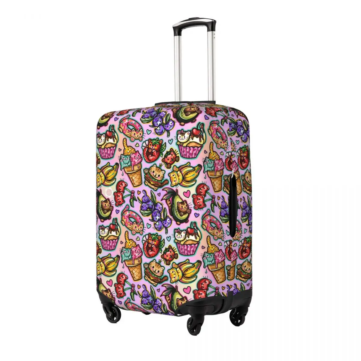 

SILLY FOODIE CATS (shiratwig) Suitcase Cover Protection Elastic Travel Luggage Protector Covers for 18-32 Inch
