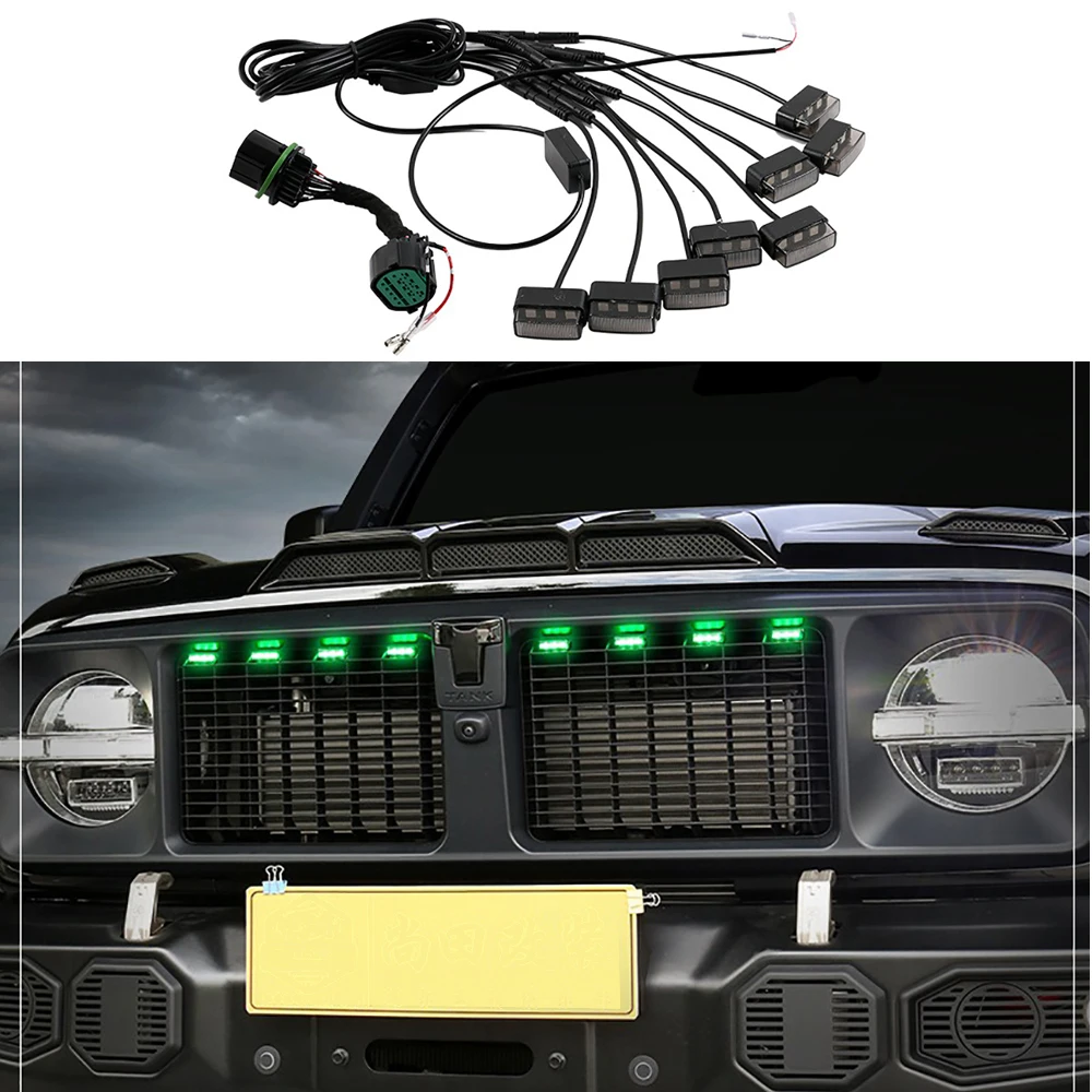 Off-road 4x4 Small Yellow Light For Grille LED Medium Mesh Decorative Light Explosive Flash LED Atmosphere Light For Tank 300