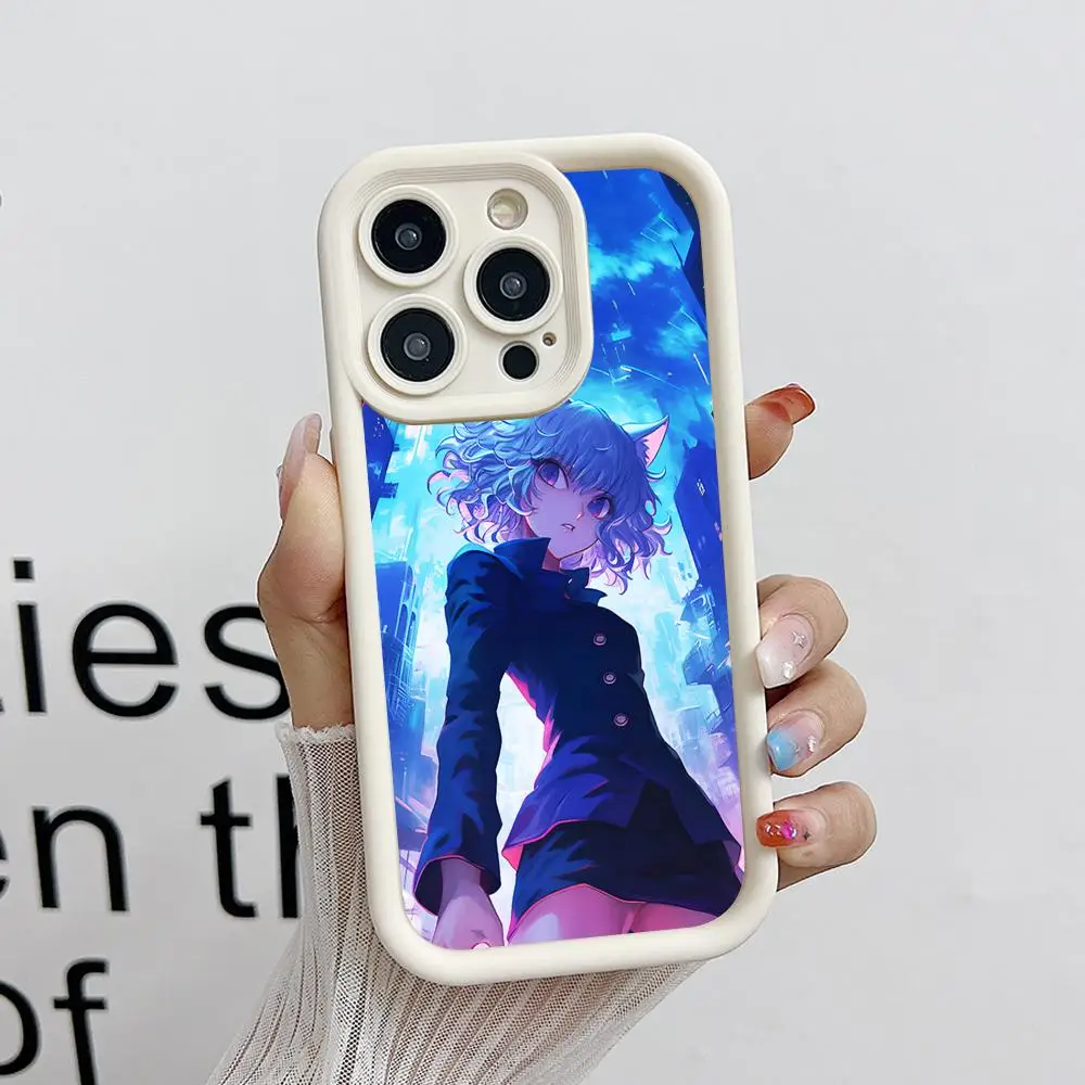 

Hunter Neferpitou Phone Case for iPhone 17 16 15 14 13 12 11 Air Pro Max Plus White Soft TPU Shockproof Cover