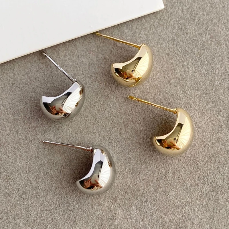 

PONYKISS 925 Sterling Silver 14K Gold Mini Water Drop Stud Earrings for Women Minimalist Classic Fine Jewelry Accessories