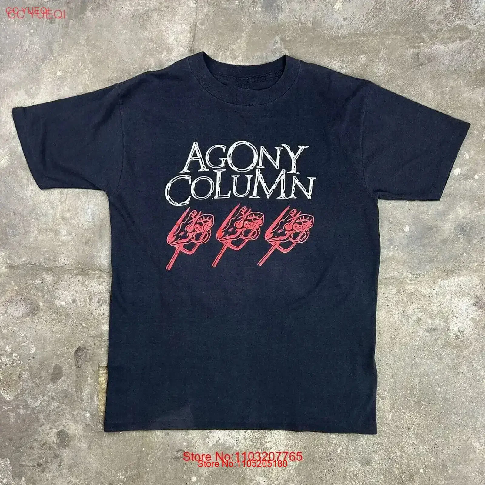 hOT 80s Agony Column Metal Band T Shirt Adult XL Black Size S 4XL KK180 vintage Washed Soft fashion Comfortable