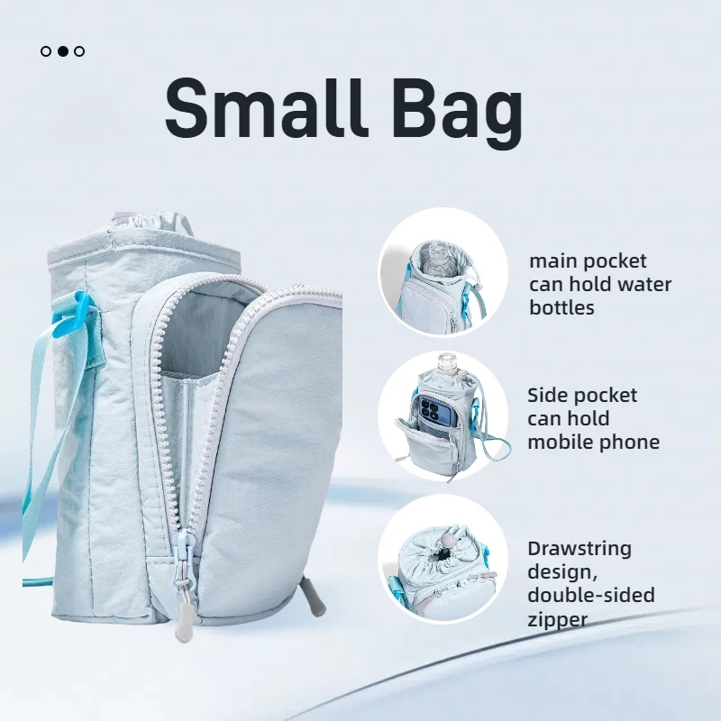 

﻿ Small Water Bottle Carrier Bag with Adjustable Shoulder Strap Convenient Outdoors Water Bottle Pouch with Phone Pocket