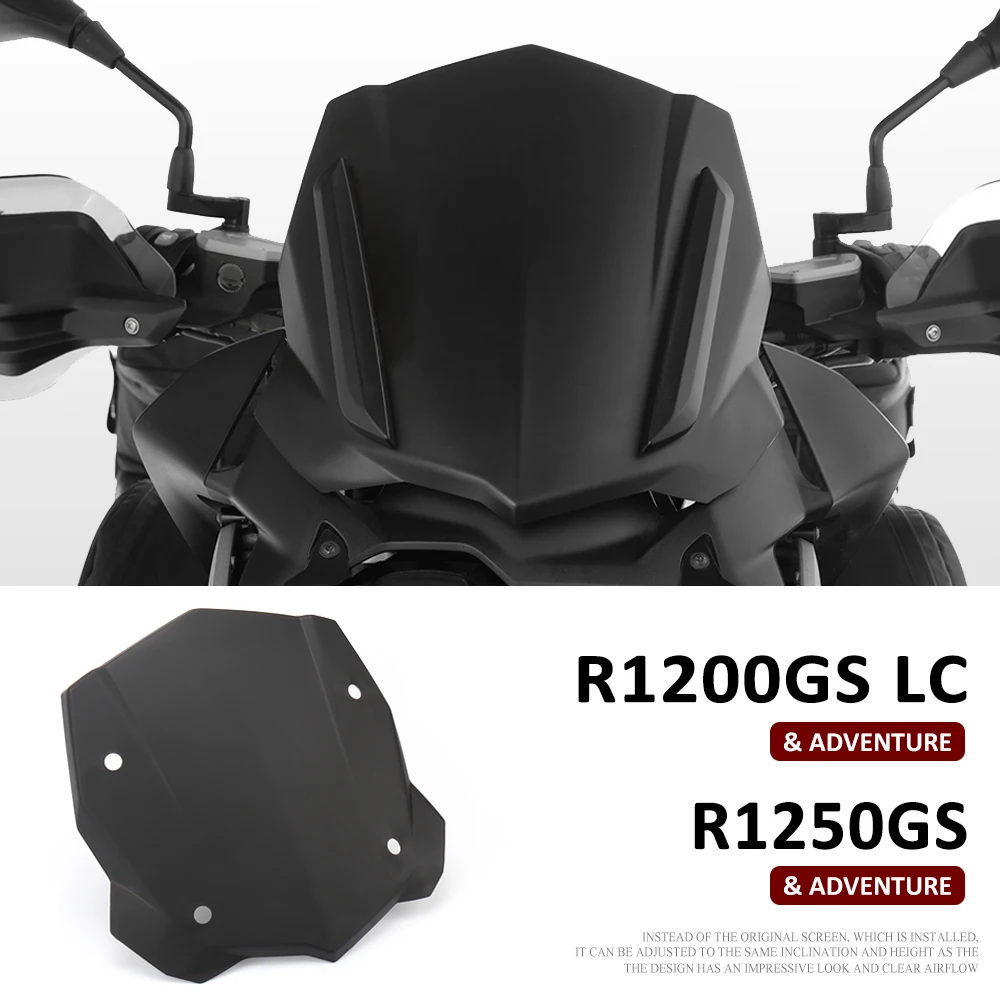 

Motorcycle Windshield Windscreen Wind Screen Black For BMW R 1200 GS LC 2013- R1200GS LC ADV 2014- R1250 GS R1250GS Adventure