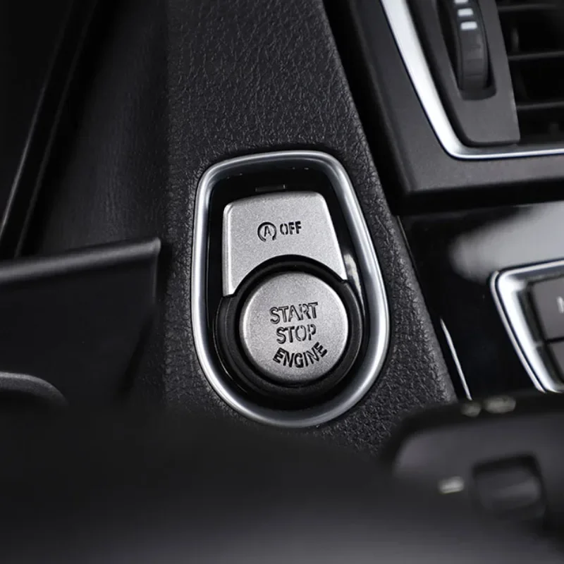 YKFor BMW 1 2 3 4 5 6 7 Series X1 X3 X4 X5 X6 سبائك الألومنيوم سيارة مفتاح إشعال المحرك بدء زر التوقف إيقاف التبديل غطاء الكسوة #2