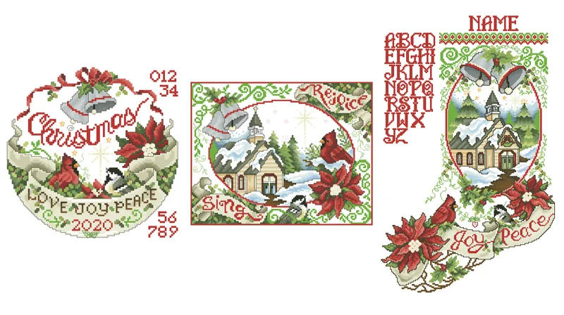 

Stoney - 531 Christmas Bells Top Quality Beautiful Counted Cross Stitch Kits Embroidered Home Decoration