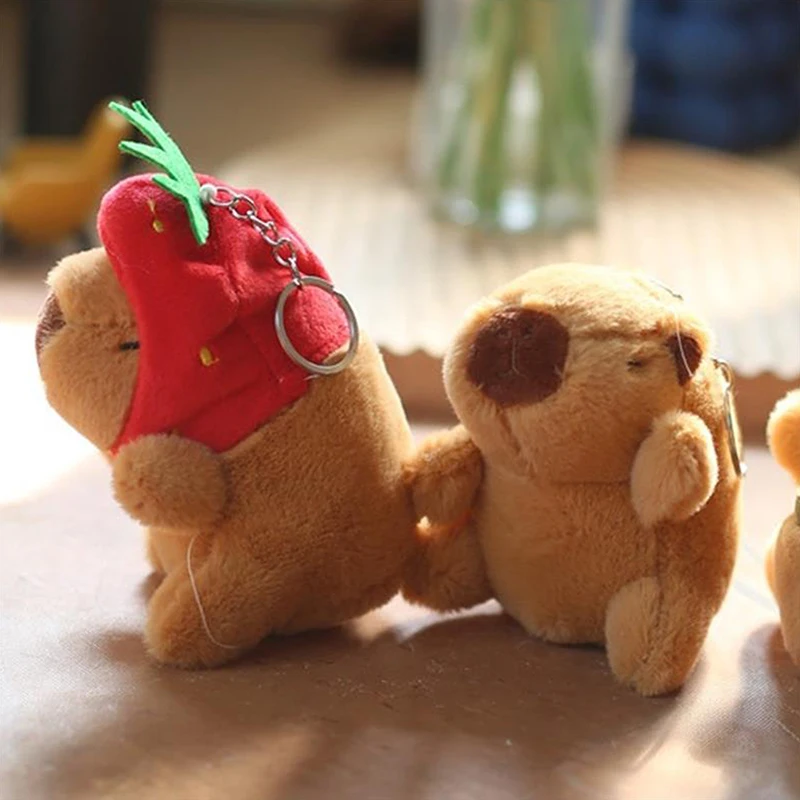 Cartone animato carino capibara peluche Ragdoll portachiavi ciondolo portachiavi bambola di pezza borsa ornamenti appesi zaino accessorio regalo per bambini