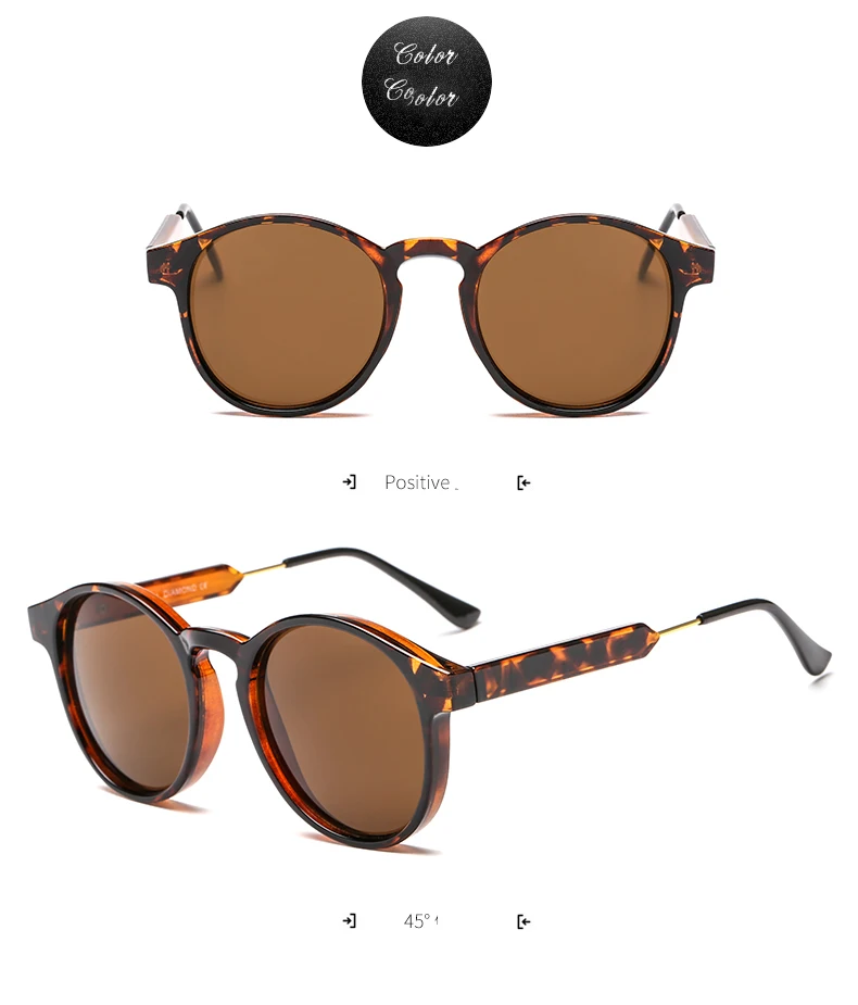 Neue trendige Retro-Sonnenbrille mit Textur, runder Rahmen, modische Sonnenbrille 3185 – Detail 12