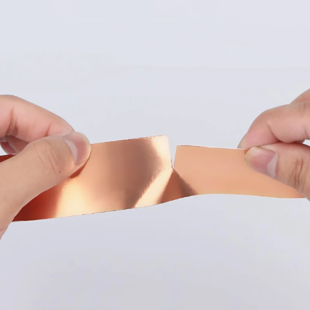 1 Rol Lebar 5-50Mm Pita Foil Tembaga Konduktif Ganda Kertas Foil Tembaga Konduktif Tahan Suhu Tinggi Tebal 0.06Mm