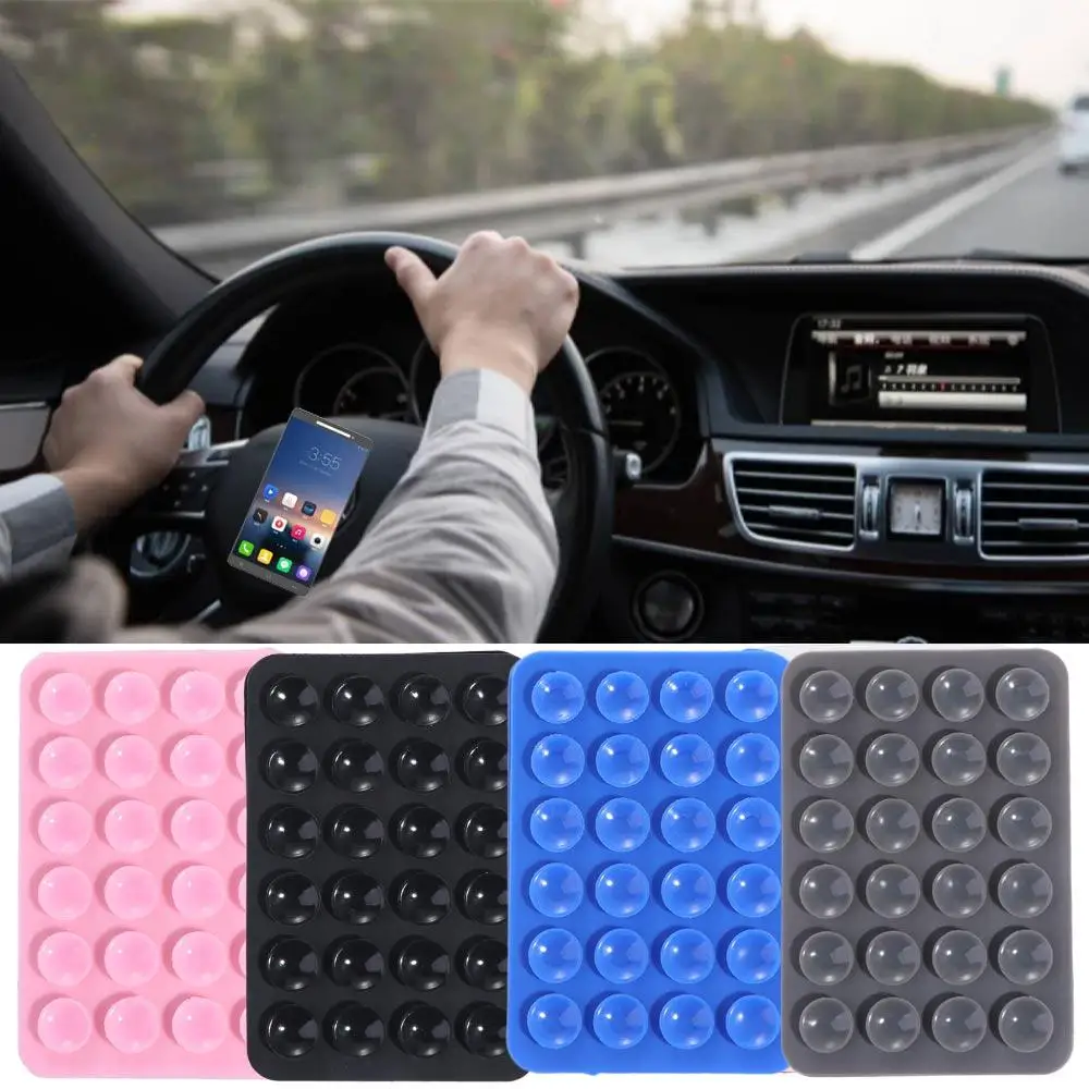 

2Pcs Wall Stand Mat Square Backed Adhesive Phone Mat Mobile Phone Holder Suction Phone Holder Phone Suction Pad Suction Cup Mat