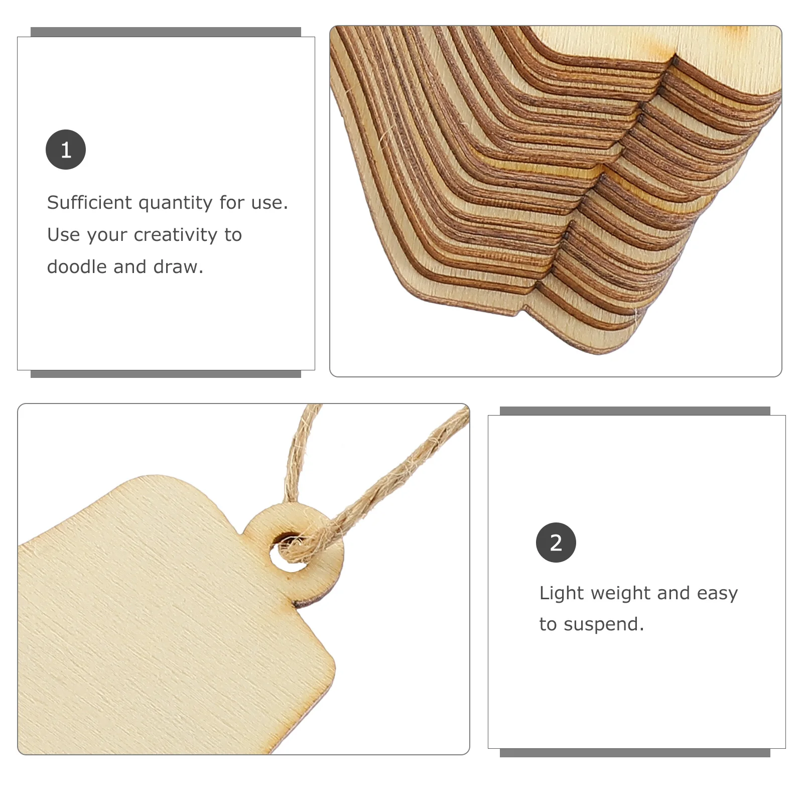 

40 set Christmas Wooden Pendants Diy Wood Pieces Hanging Decorations For Party Festival Craft Supplies Xmas Ornament Wood