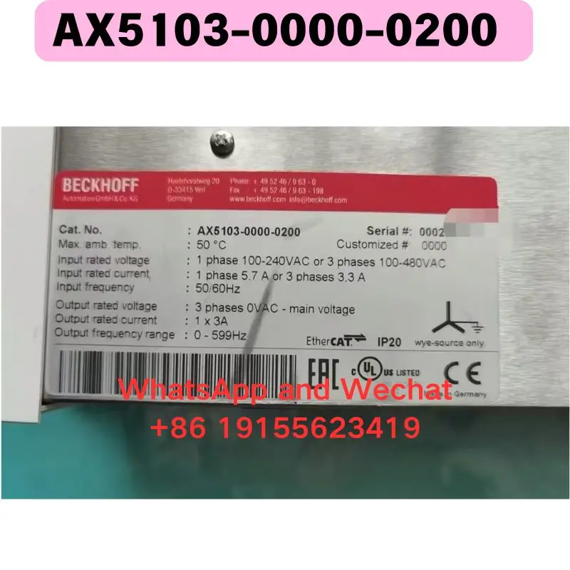 

Использованный драйвер AX5103-0000-0200. Функциональный тест ОК.