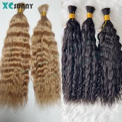 Bundles de cheveux humains ondulés en vrac pour femmes, double proximité, tresses Boho, support de tressage