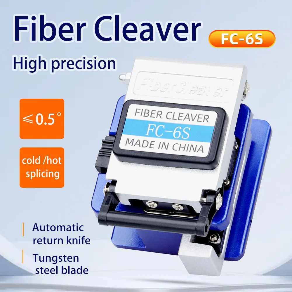 

High Quality FTTH FC-6S Optical Fiber Cleaver 16 Surface Blades 36000 Times Life Span Fiber Cable Cutter