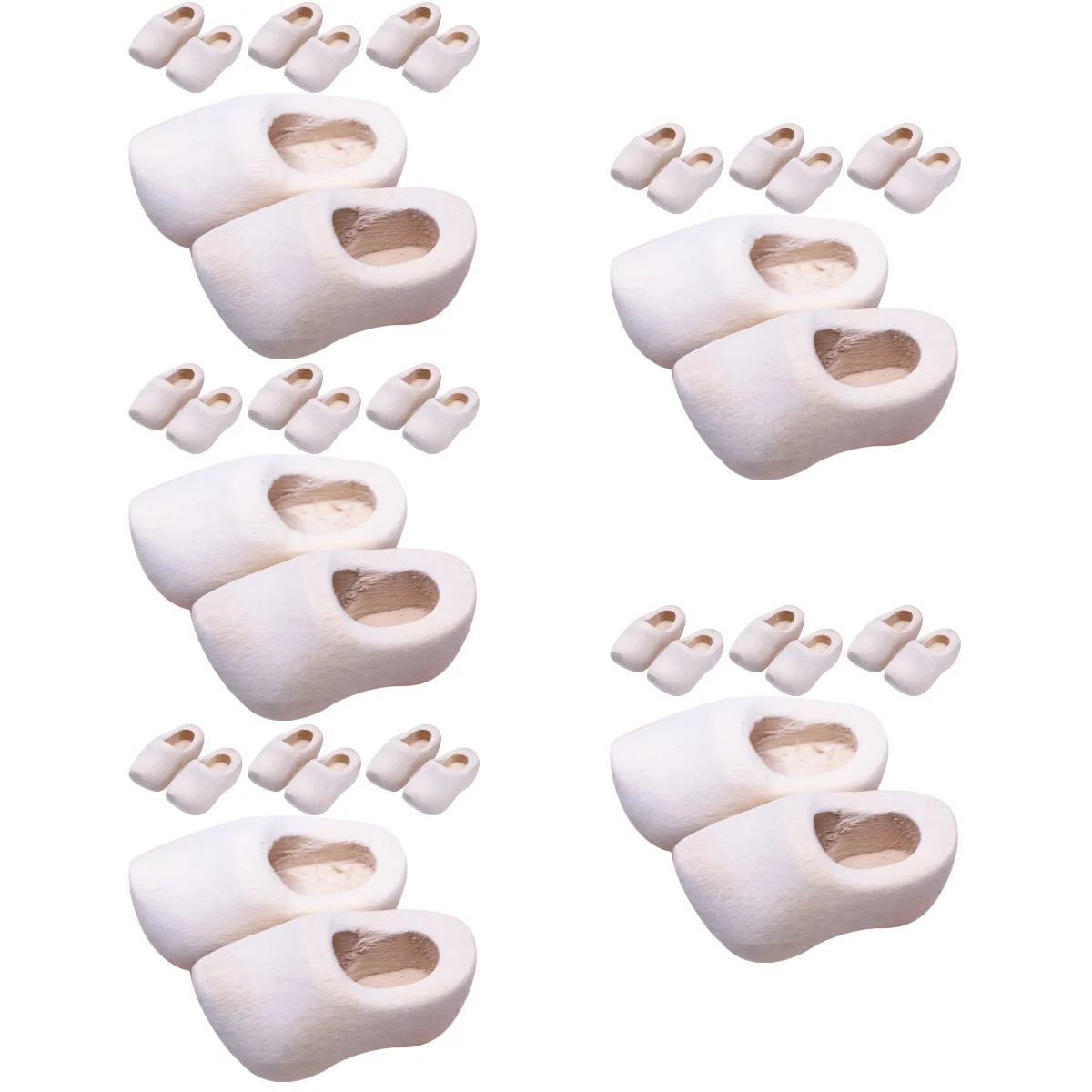 

Set of 5 Clogs Miniature Wooden Shoes Decor for DIY Home Accessories Blank Ornaments Kids Klompen House Crafts