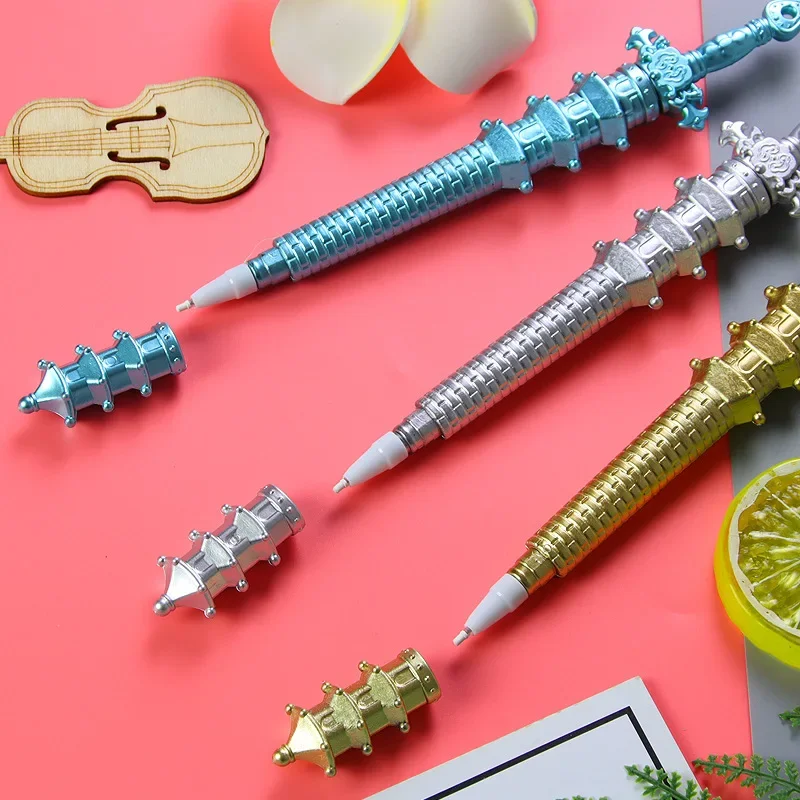 30PCS Pagoda sword pen, retro weapon shape, neutral pen, lovely stationery, student water-based pen, office signature pen