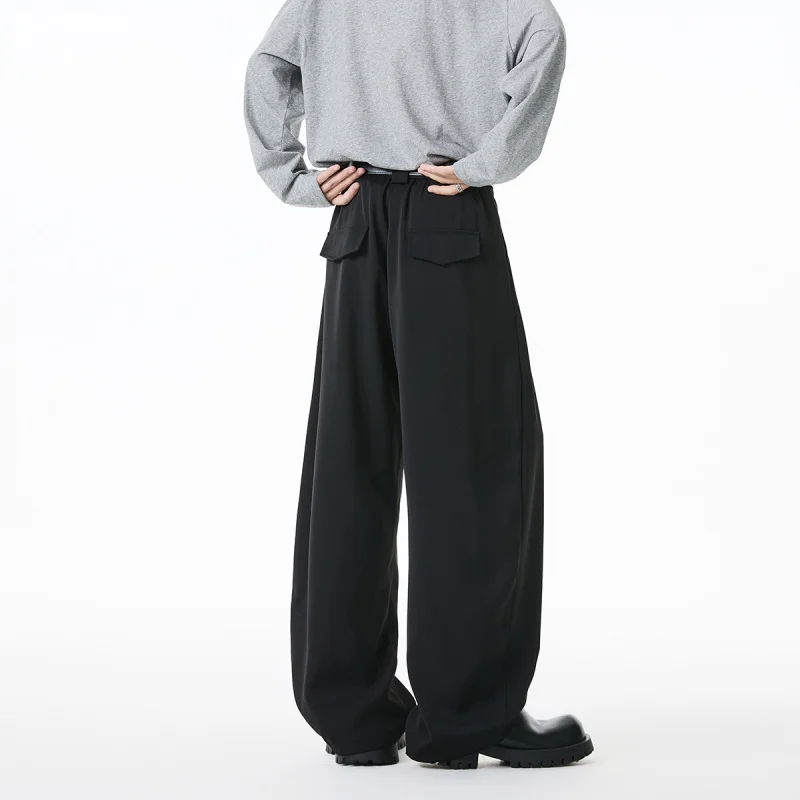 2025 Autumn Malala Scimitar Loose Drape Small Trousers Men's Business Casual Pants