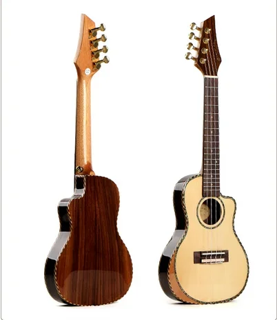 High quality thin-body Tenor, Soprano, Concert ukuleles with solid wood armrest ukulele