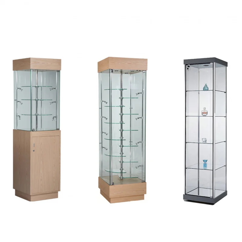 custom.6' Full glass display with led light Wholesales Melamine Plants Retail store Shelf MDF tempered glass showcase