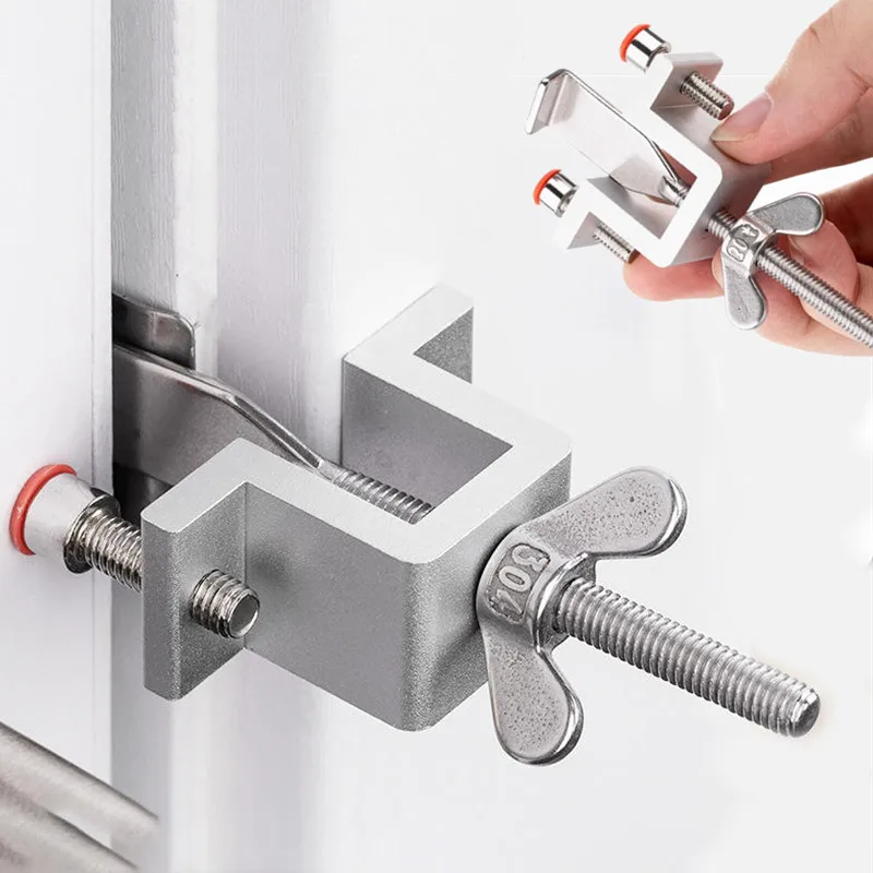 Portable Door Lock Dual Nut Adjustment Body Hotel Door Locks Door Stop Travel Anti-theft Door Stopper Safety Lock