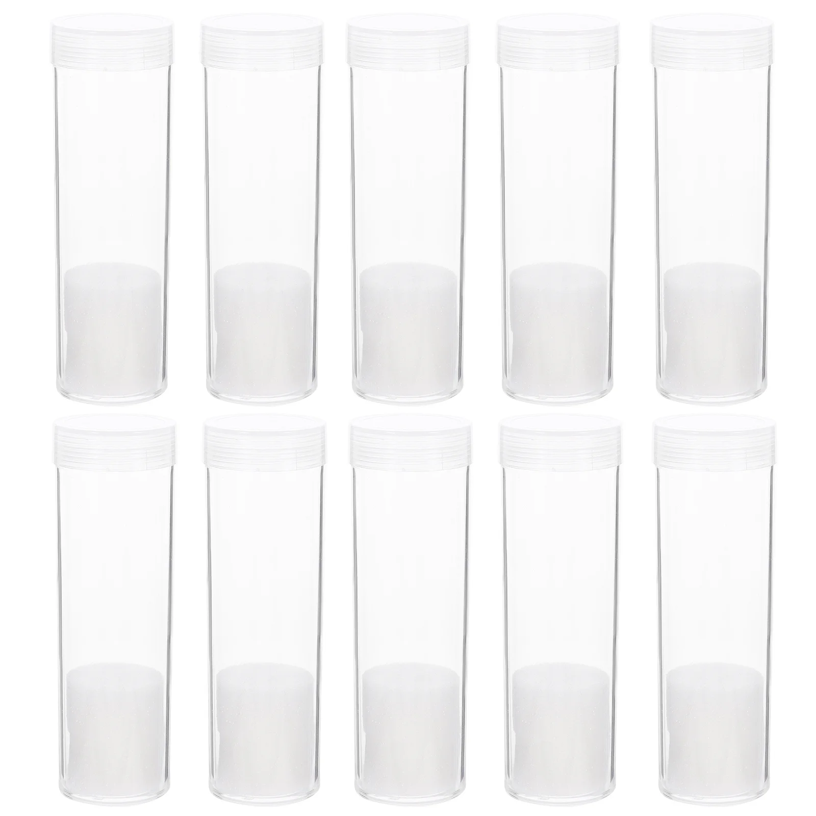 10pcs Coin Storage Tubes Hard Coin Holder Transparent Plastic Tube For Quarter Half Dollar Collecting Organizing