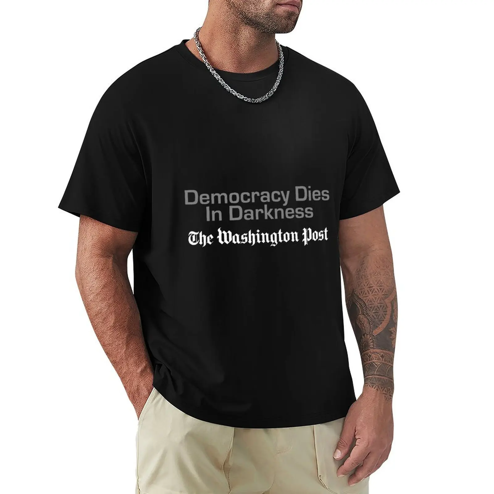 

Democracy Dies in Darkness T-Shirt Odor Resistant Short Sleeve Top