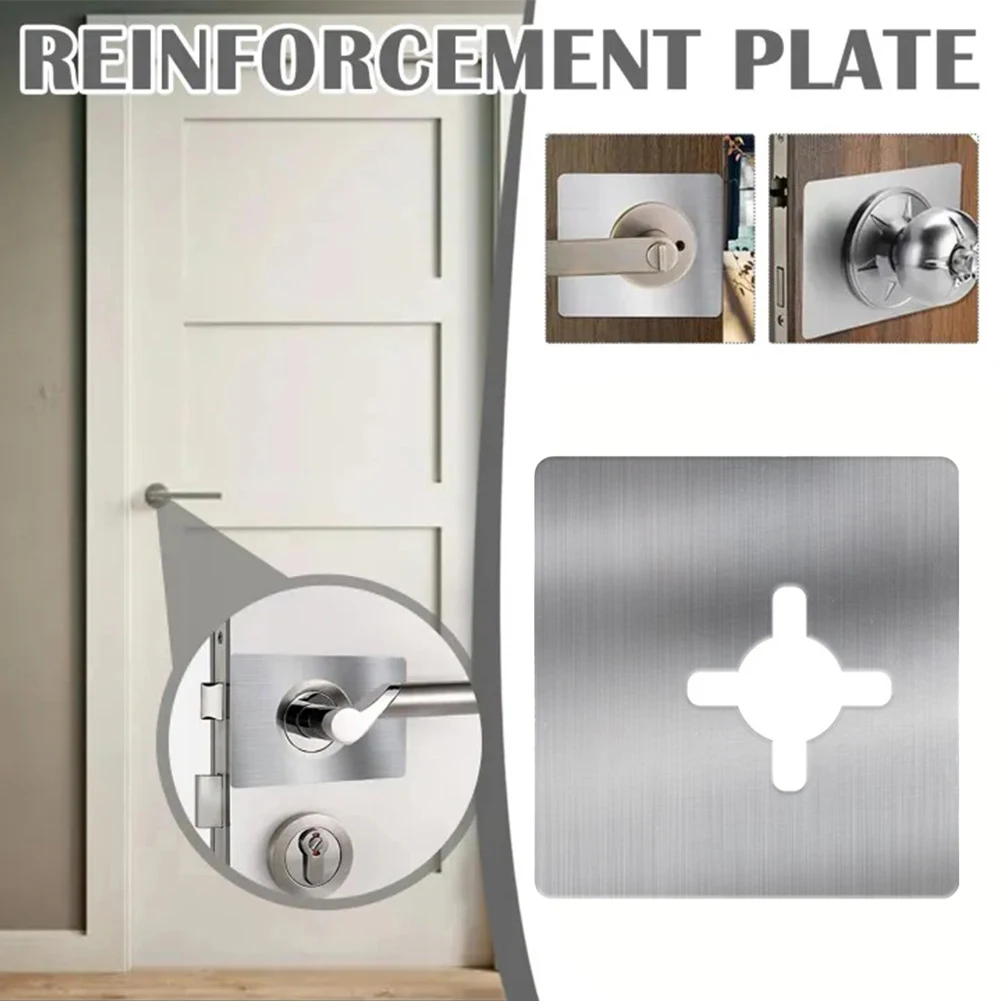 2pcs Stainless Steel Repair Plate Ball Lock Fixed Repair Plate Bedroom Lock Room Door Lock Punch-free Door Lock Repair Plate